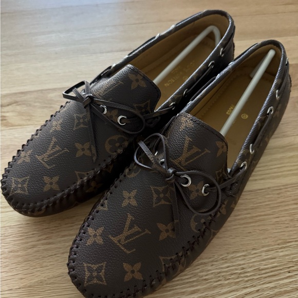 Louis Vuitton Monogram Brown Leather Loafers - Picture 1 of 5